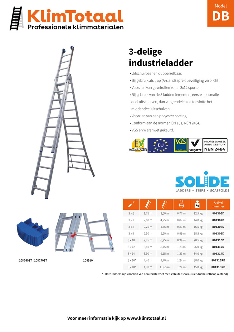 Solide Industrieladder 3x8