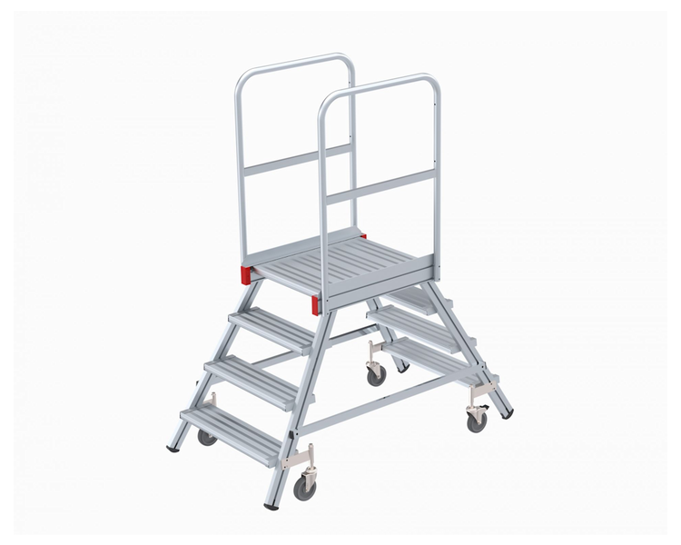 Euroline Mobiel Dubbele Bordes Trap 2x4 Treden