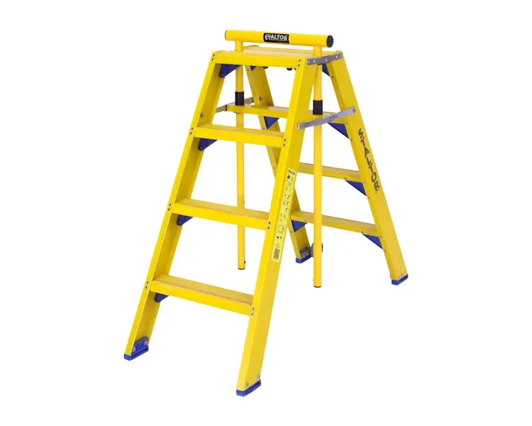 Staltor Dubbele Kunststof Trap 4 Treden (Inklap Beugel)