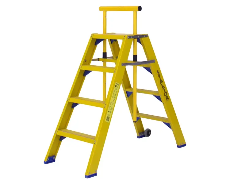 Staltor Dubbele Kunststof Trap 4 Treden (Inklap Beugel)