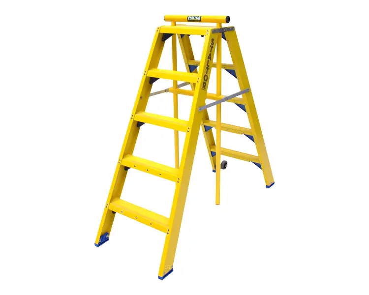 Staltor Dubbele Kunststof Trap 5 Treden (Inklap Beugel)