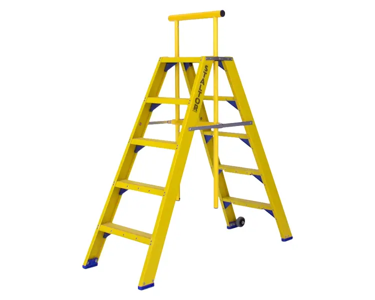 Staltor Dubbele Kunststof Trap 5 Treden (Inklap Beugel)