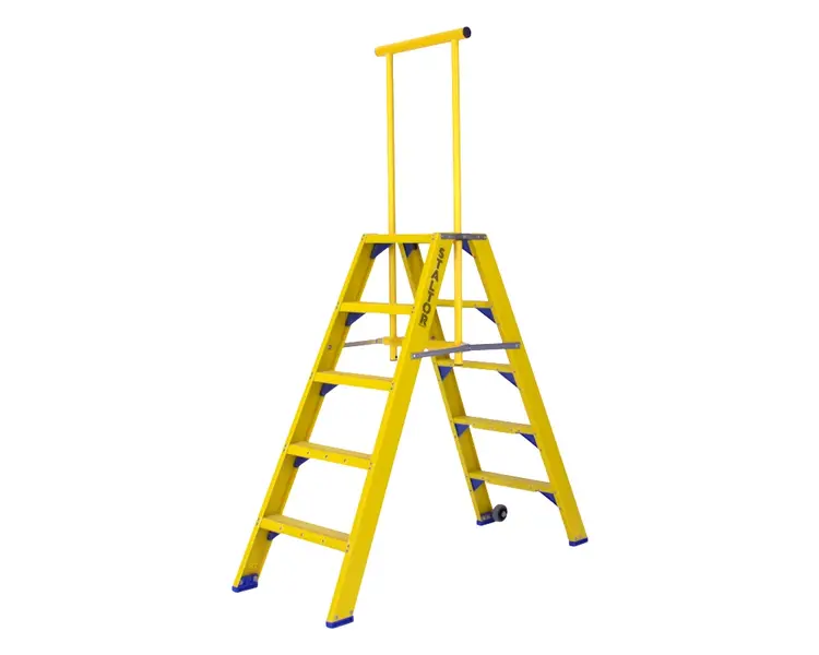 Staltor Dubbele Kunststof Trap 5 Treden (Inklap Beugel)