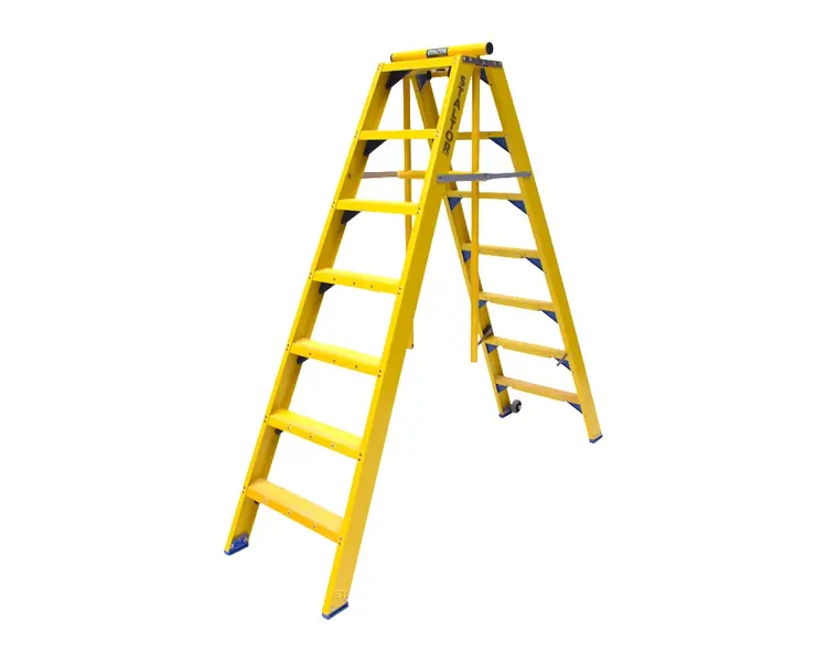 Staltor Dubbele Kunststof Trap 7 Treden (Inklap Beugel)