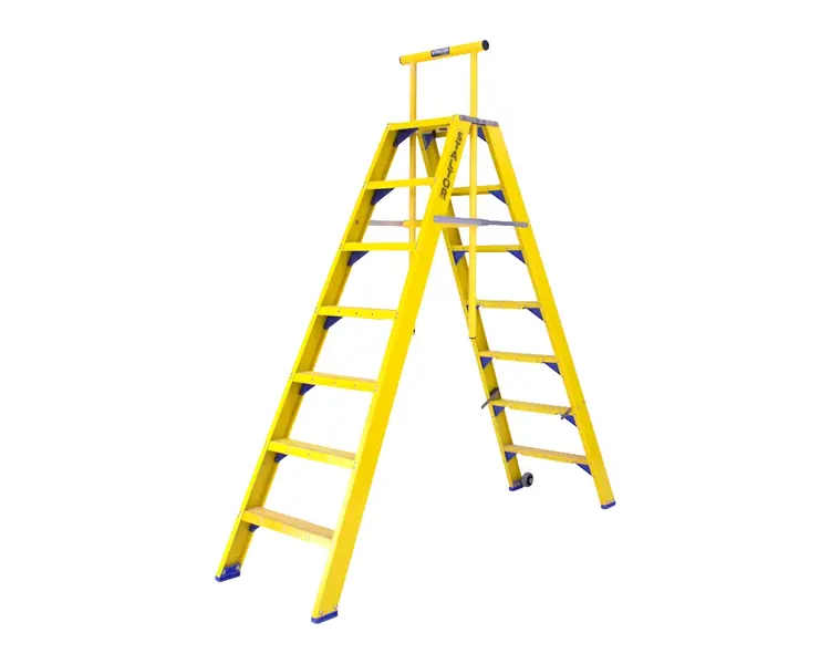 Staltor Dubbele Kunststof Trap 7 Treden (Inklap Beugel)