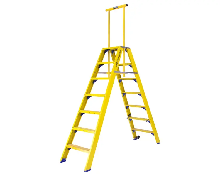 Staltor Dubbele Kunststof Trap 7 Treden (Inklap Beugel)