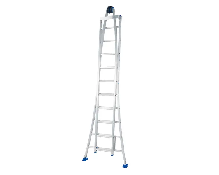 Solide Puntladder 2x8 + Gevelrollen