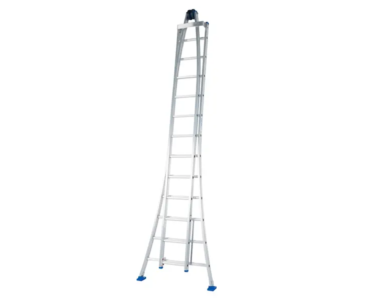 Solide Puntladder 2x12 + Gevelrollen