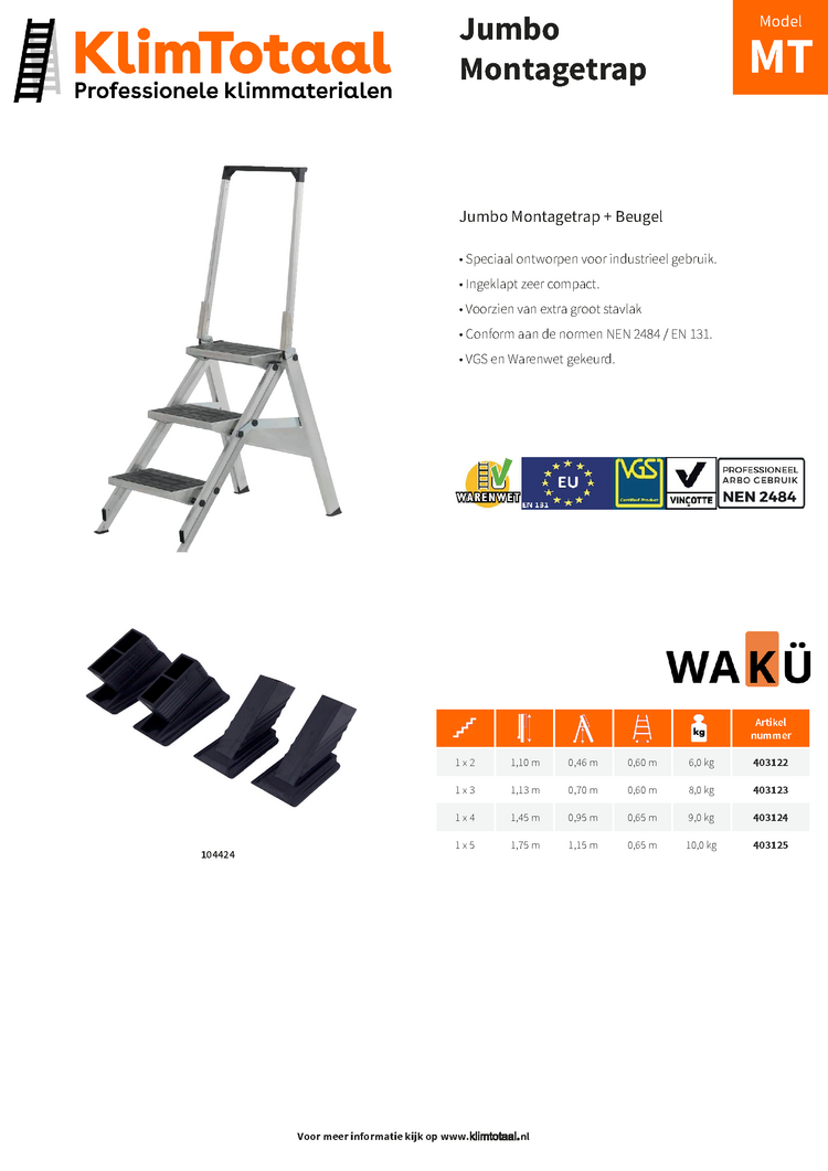 Wakü Little Jumbo 3 Treden + Beugel