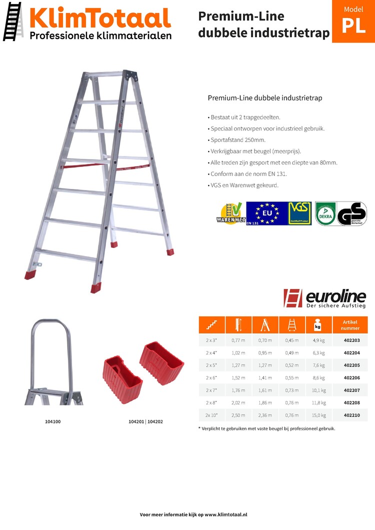Euroline Dubbele Trap 2x4