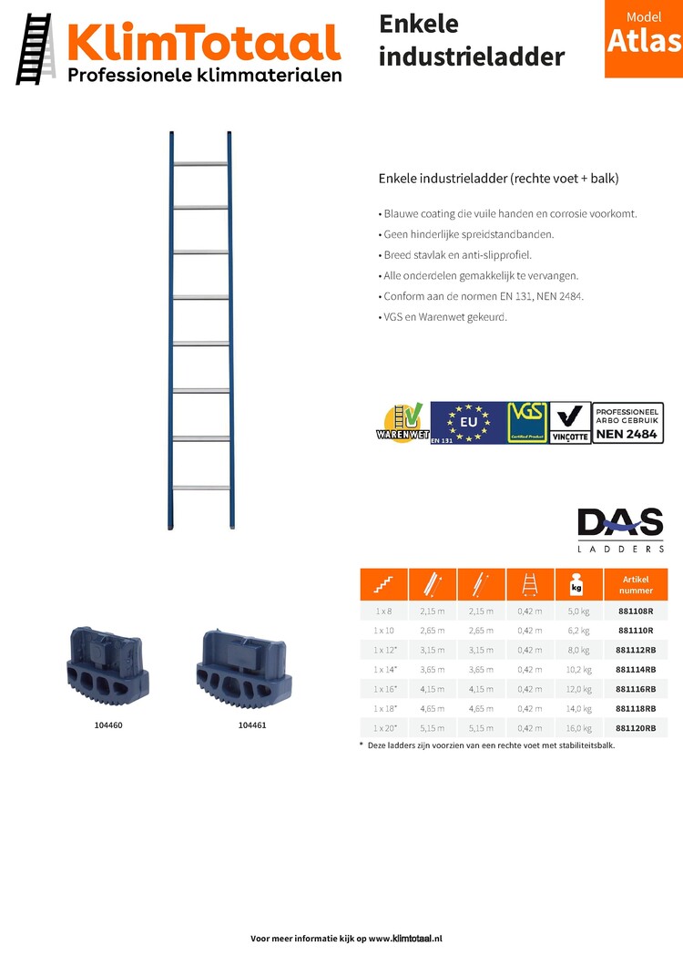 DAS Enkele Ladder 14 Sporten