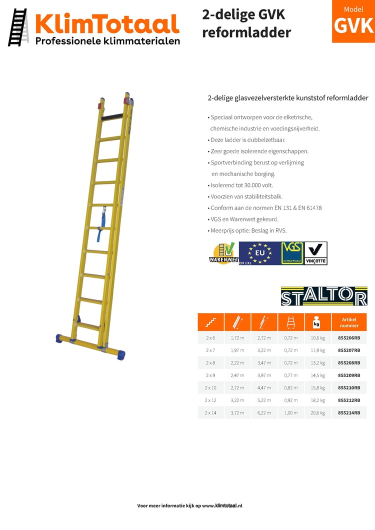 Staltor Kunststof Reformladder 2x8