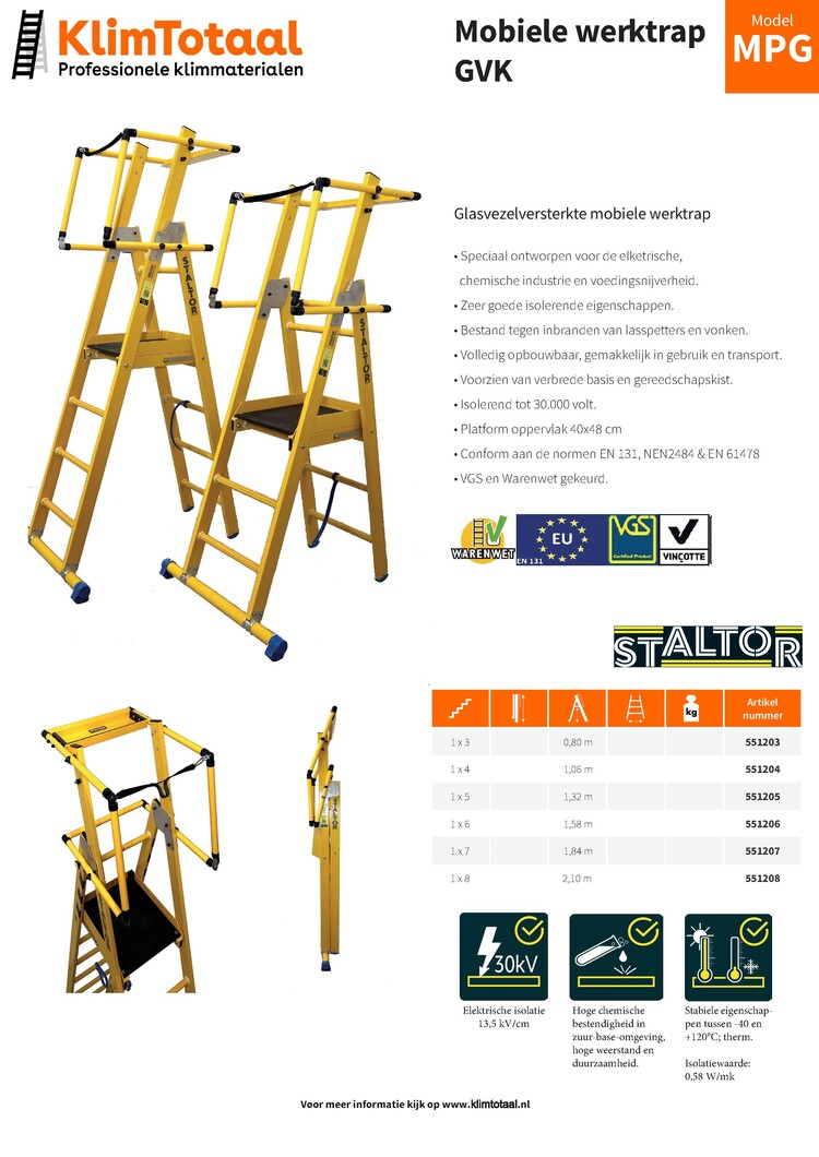 Staltor Plooibaar Mobiel Platform 3 Treden