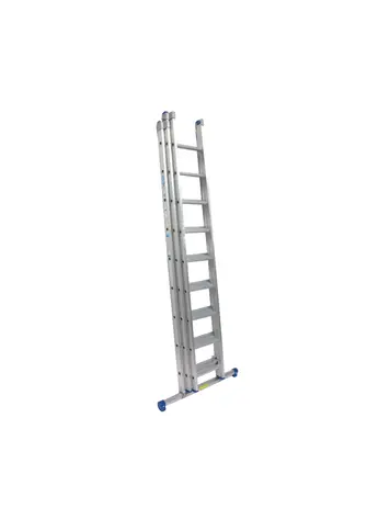 Solide Rechtvoetige industrieladder 3x9 + Balk