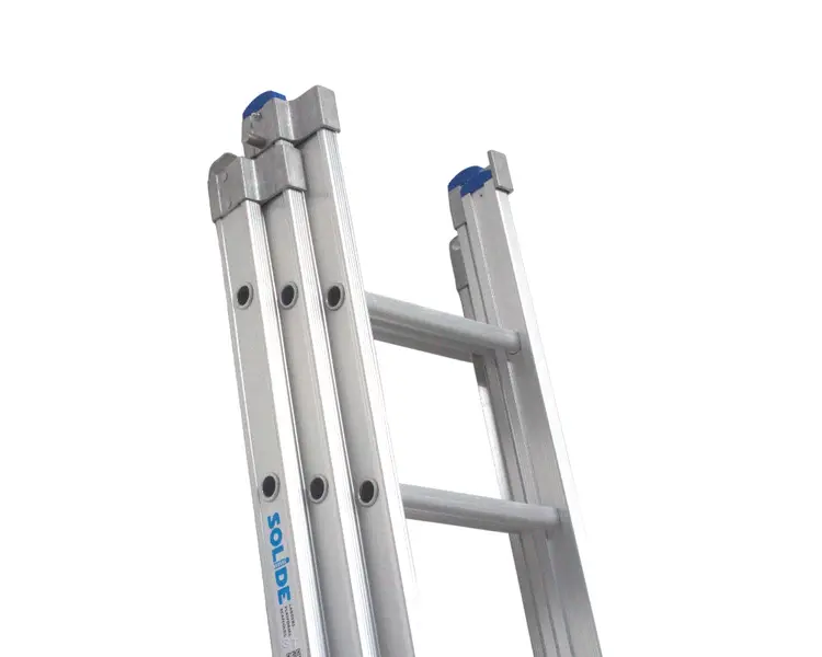 Solide Rechtvoetige industrieladder 3x9 + Balk