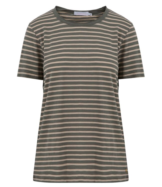 Coster Copenhagen T-shirt stripes olive