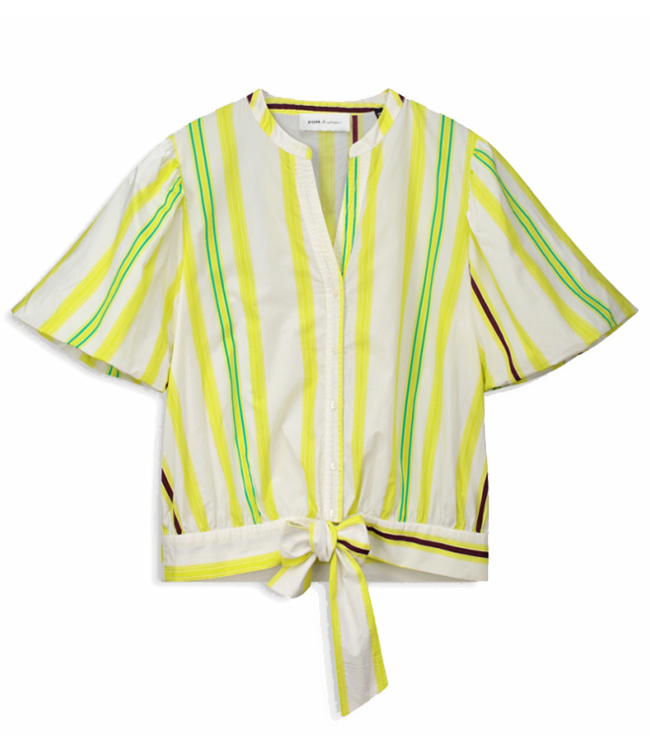 Pom Amsterdam Blouse Striped lemon