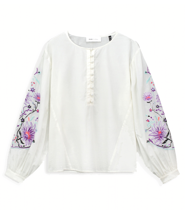 Pom Amsterdam Blouse Embroidery purple