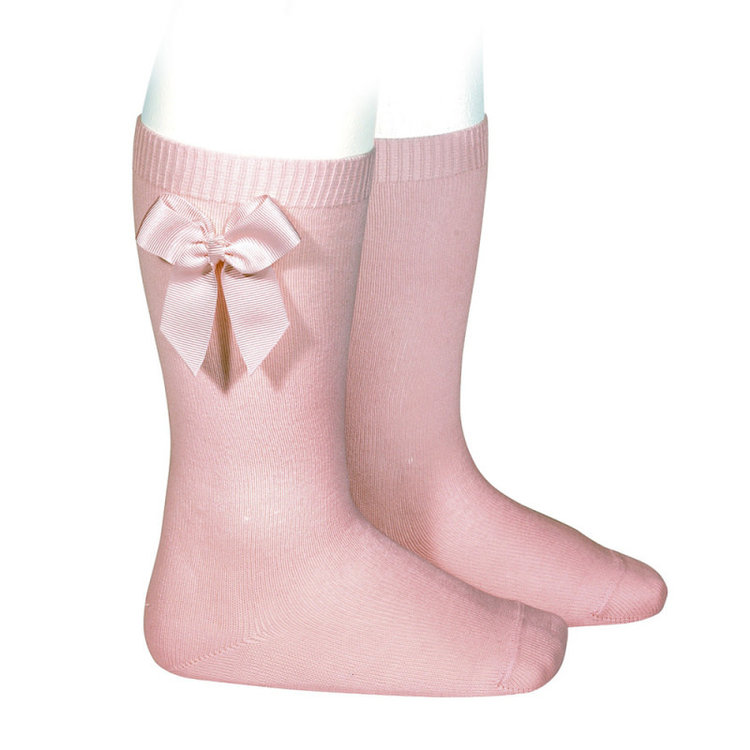 KNEE HIGH SOCKS WITH GROSSGRAIN SIDE BOW