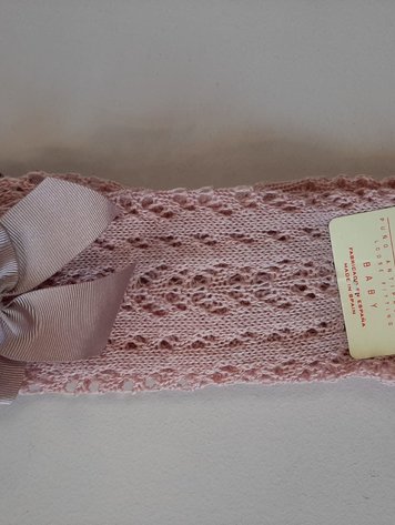 KNEE HIGH SOCKS OPENWORK  WITH BOW