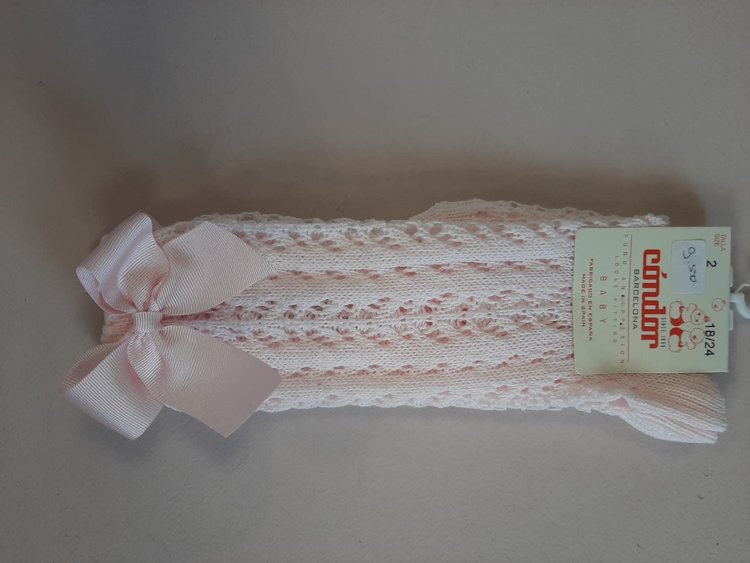 KNEE HIGH SOCKS OPENWORK  WITH BOW