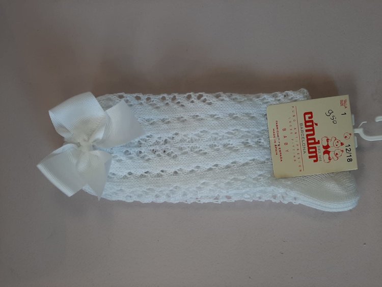 KNEE HIGH SOCKS OPENWORK  WITH BOW
