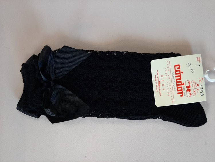KNEE HIGH SOCKS OPENWORK  WITH BOW