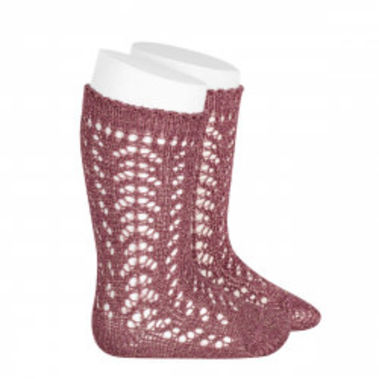 CÓNDOR METALIC YARN OPENWORK PERLE KNEE SOCK