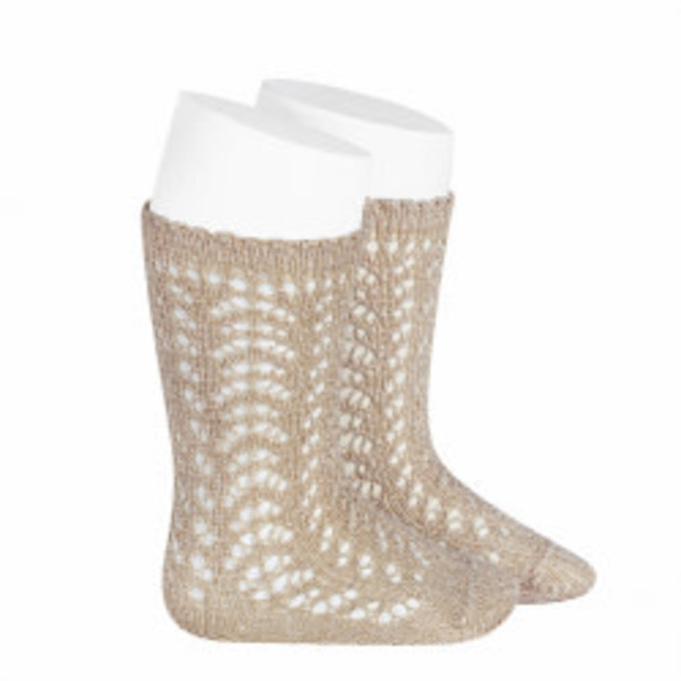 CÓNDOR METALIC YARN OPENWORK PERLE KNEE SOCK