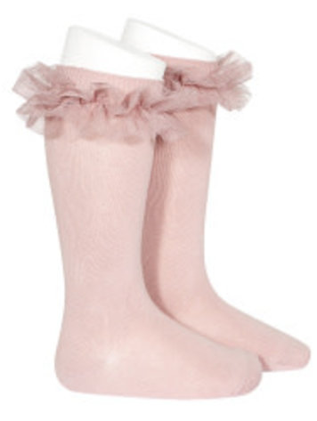 TULLE RUFFLE KNEE HIGH SOCKS