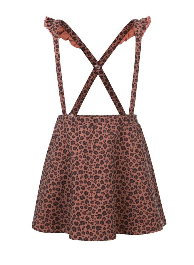 SKIRT WITH STRAPS LEOPARD
