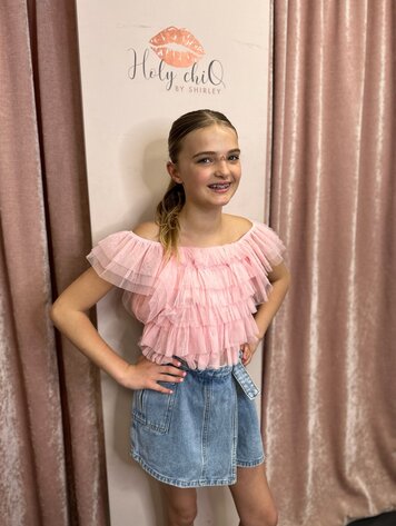 MEISJES TOP TULE ROZE