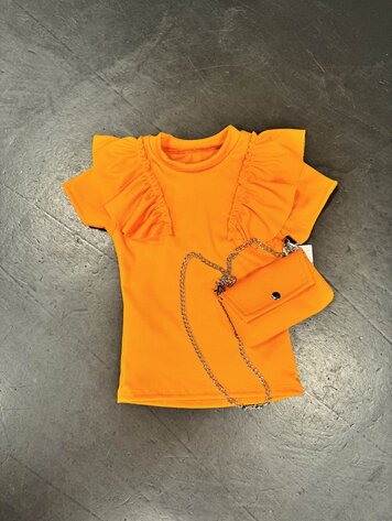MEISJES TOP TASJE ORANJE