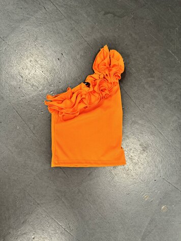 MEISJES TOP ONE SHOULDER ORANJE