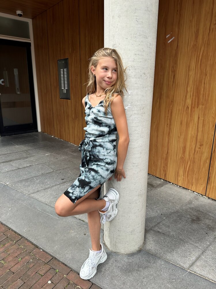 JURK TIEDYE ROZE/ZWART