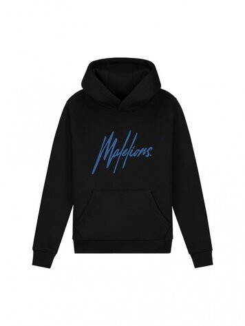 JUNIOR STRIPED SIGNATURE HOODIE BLACK/COBALT