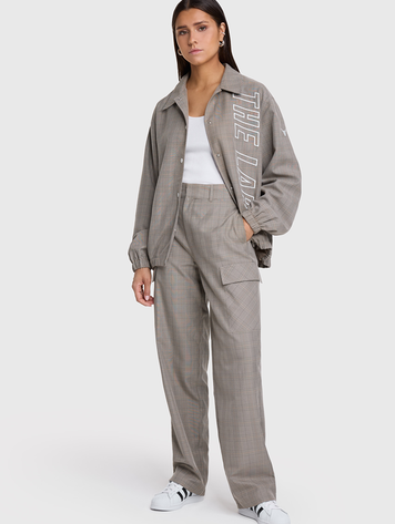 ALIX WOVEN CCHECK CARGO PANTS