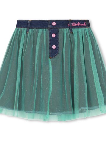 BILLIEBLUSH DENIM SKIRT GREEN