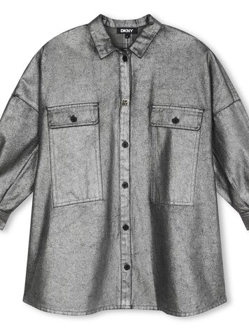 DKNY MEISJES DENIM JURK ZILVER