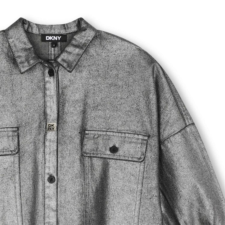 DKNY MEISJES DENIM JURK ZILVER