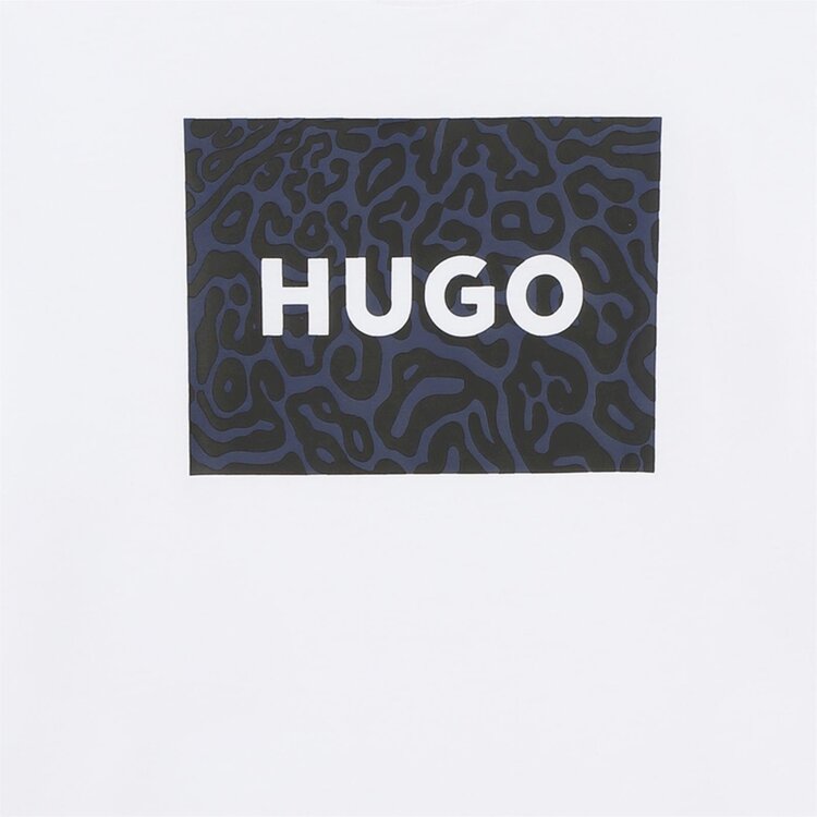 HUGO T-SHIRT BOYS WHITE NAVY