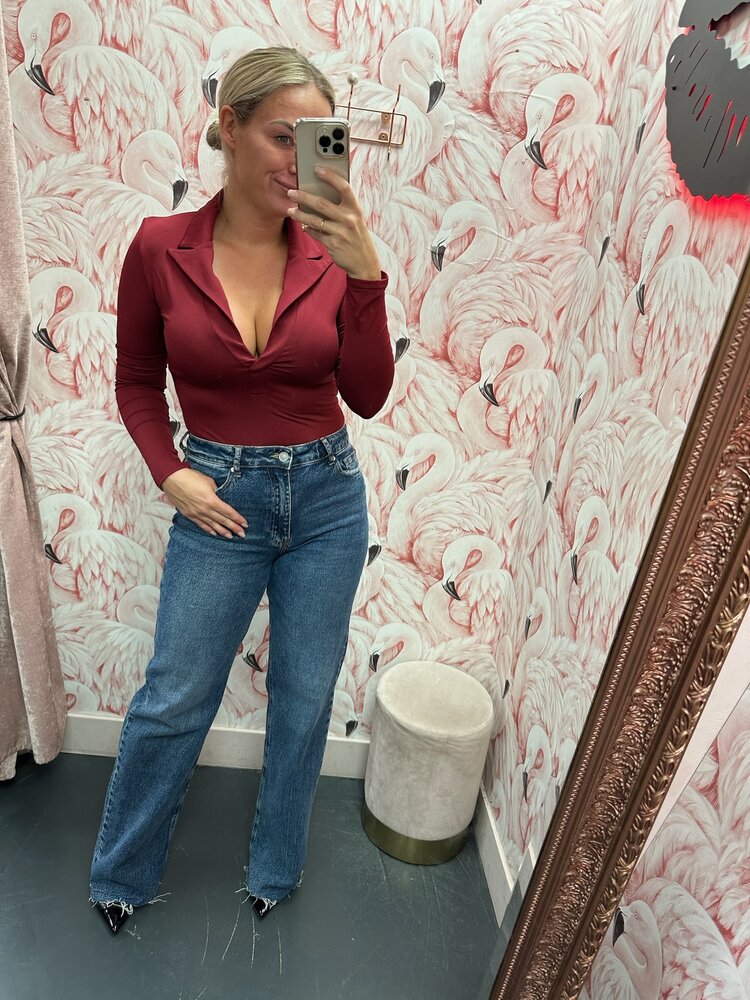 DAMES BODY BORDEAUX KRAAG