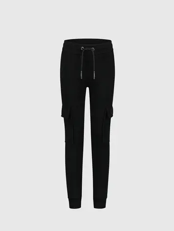 JUNIOR LOGO BADGE CARGO SWEATPANTS BLACK