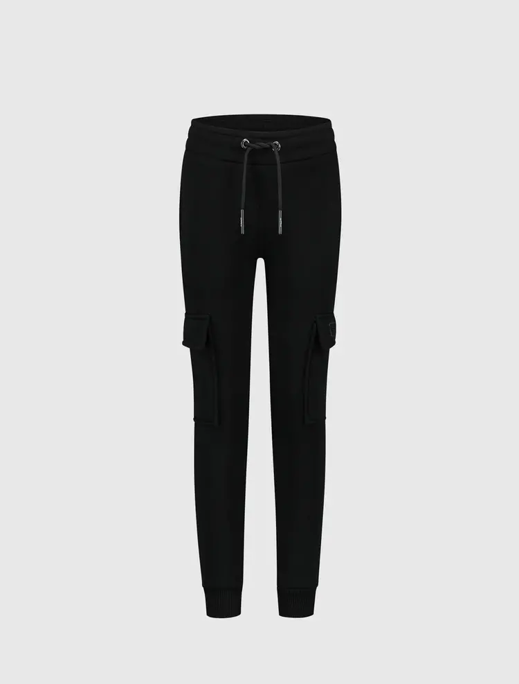 JUNIOR LOGO BADGE CARGO SWEATPANTS BLACK