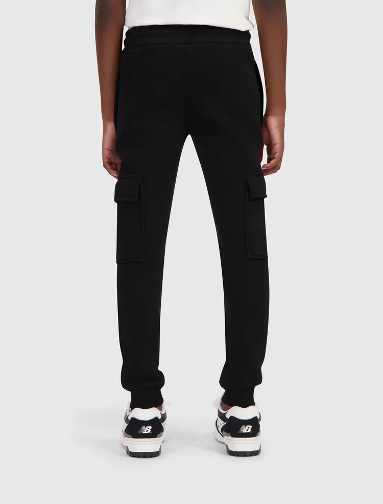 JUNIOR LOGO BADGE CARGO SWEATPANTS BLACK