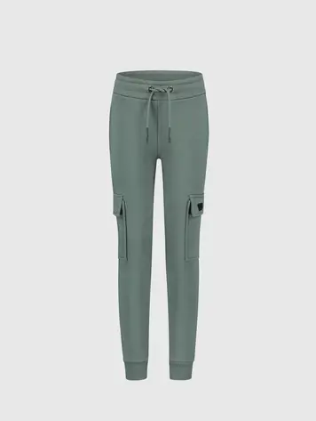 JUNIOR LOGO BADGE CARGO SWEATPANTS ARMY
