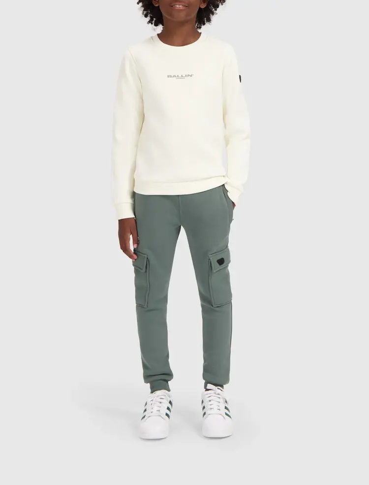 JUNIOR LOGO BADGE CARGO SWEATPANTS ARMY