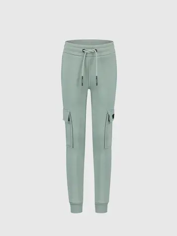 JUNIOR LOGO BADGE CARGO SWEATPANTS DARK MINT
