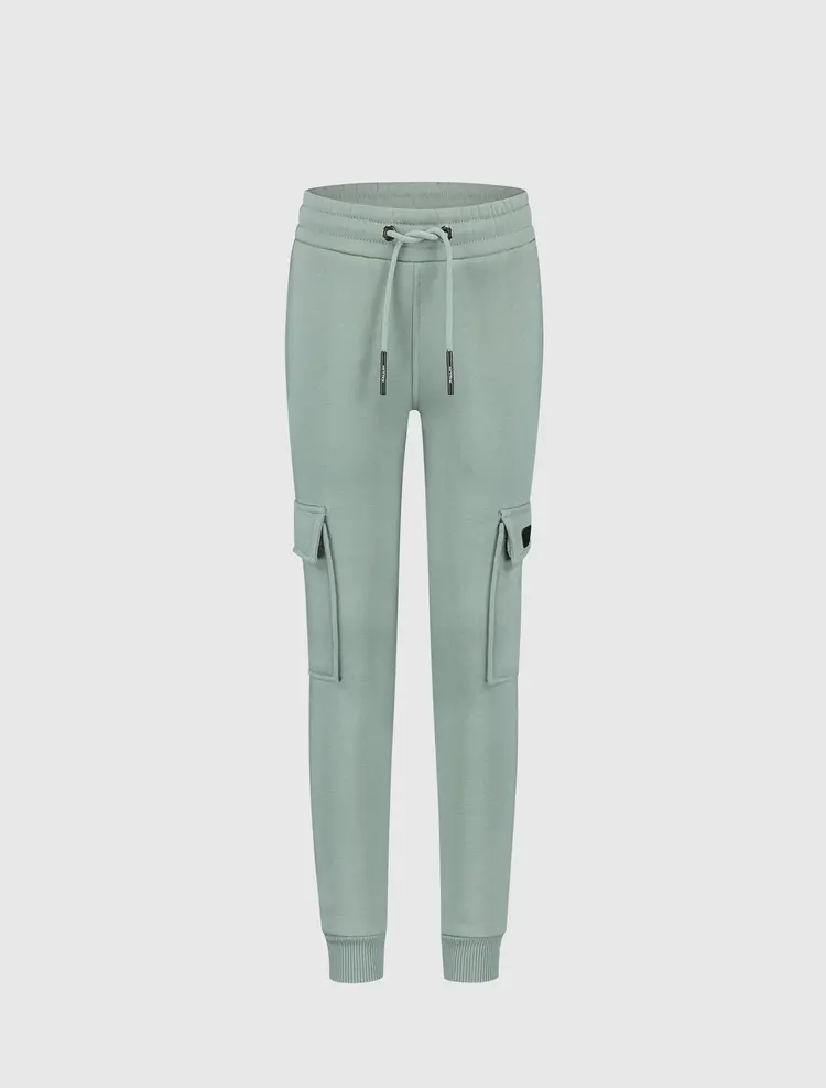 JUNIOR LOGO BADGE CARGO SWEATPANTS DARK MINT