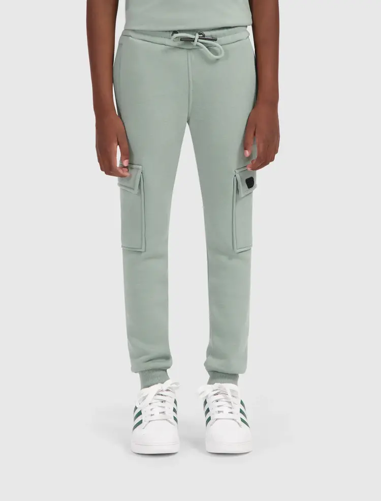 JUNIOR LOGO BADGE CARGO SWEATPANTS DARK MINT